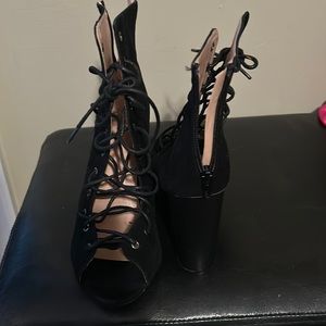 Black lace up bootie